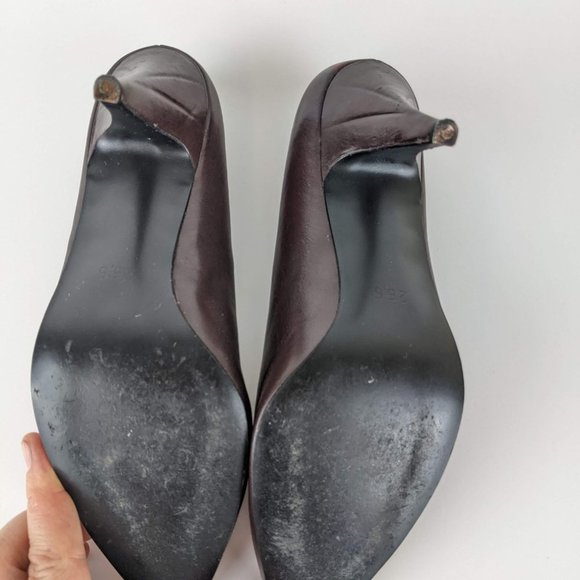 Planika Vintage Leather Retro Brown and Gold High Heel shoes - Picture 12 of 14